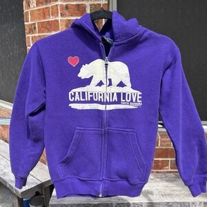 Blue 84 Purple & White California Love Full-Zip Hoodie Youth:‎ Medium